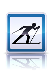 Panneau de signalisation ski de fond (reflet métal)