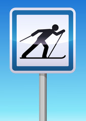 Panneau de signalisation ski de fond