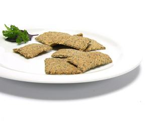 selbstgemachtes Vollkornknäckebrot, Vollkornfladenbrot mit Mohn