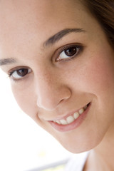 Head shot of woman smiling