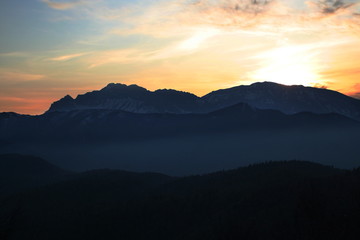 Obraz premium Sunset in mountain