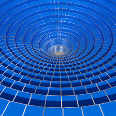 3d image of blue 3d circle wired background