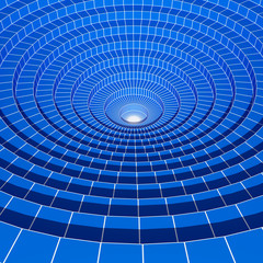 3d abstract blue wired circle background