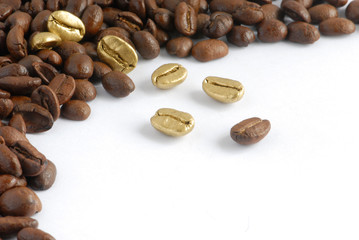 Golden coffee-beans