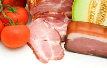 delicacy mellon ham and tomato