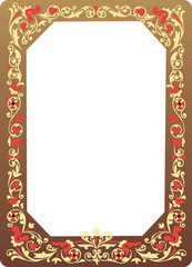 brown and gold floral frame