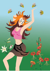 Obraz na płótnie Canvas dancing with butterflies