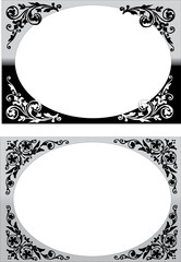 two floral frames on white