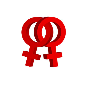 Female Symbols (interlinked) (red)