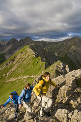 Fototapeta premium Bergwandern an der Kanzelwand