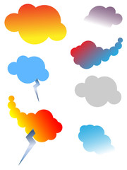 an illustration of design elements clouds set