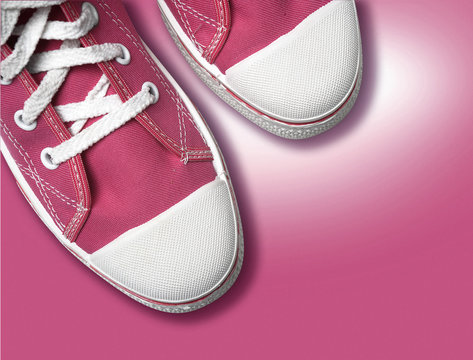 Magenta tennis shoes