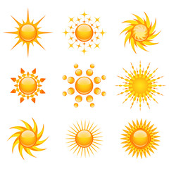 set of sun vector