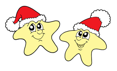 Stars in Christmas caps