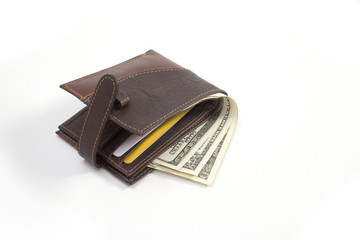 Leather Wallet and currency
