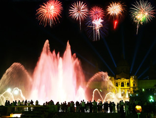 The Montjuic Fountain in Barcelona