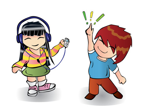 cute girl and boy set