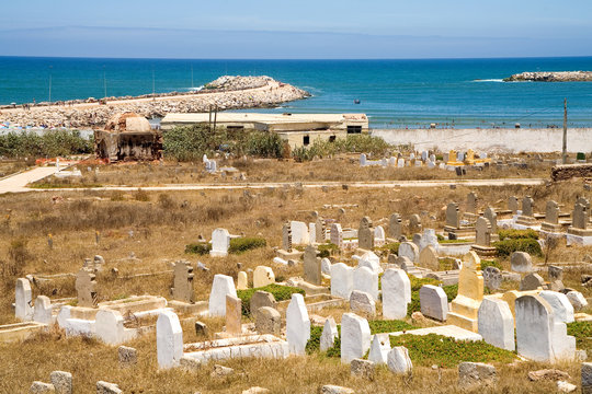 plage et cimetière de Rabat, Maroc
