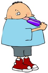 Boy Licking A Popsicle