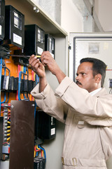 Electrician at work