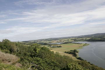 Fototapeta na wymiar a view of the coastline in brittany