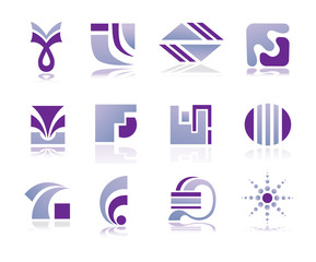 Set of logos or design elements.