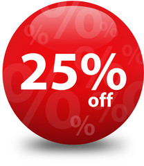Twenty Five Percent Off Icon