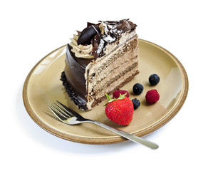 Slice of chocolate cake
