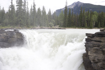 athabasca river spilling over athabasca falls