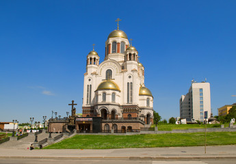 Fototapeta premium Church on Blood in Honor of All Saints Resplendent in Russia