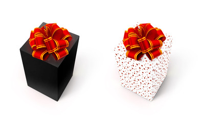 box with bow on white
