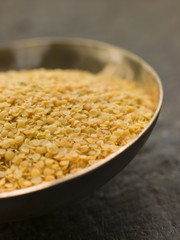 Dish of Split Yellow Mustard Seeds