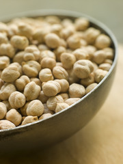 Bowl of uncooked Chickpeas