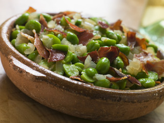 Baby Broad Beans and Ham- Jamon au Favas