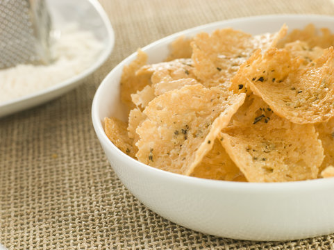 Dish Of Parmesan Crisps