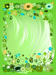 green daisy nature background
