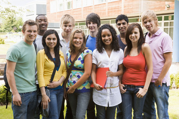 Group of college students on campus