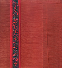 Vintage Fabric Inside Book Cover in Red