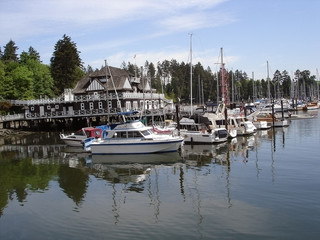 Fototapeta na wymiar Rowing Club In Stanley Park Vancouver British Columbia