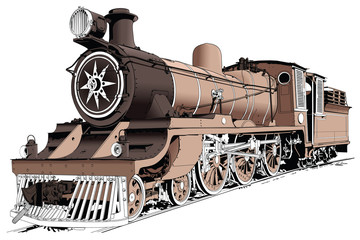 Fototapeta na wymiar steam engine powered train