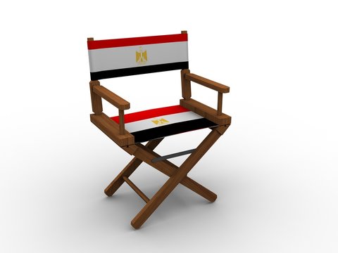 Chair with flag of Egypt