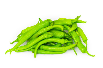 Green peppers isolated on the white background