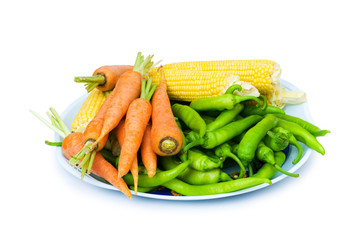 Various vegetables isolated on the white background