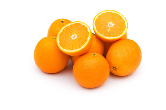 Pile of oranges isolated on the white