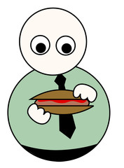 Comiendo un bocadillo