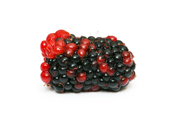 Extreme close up of berry isolated on white