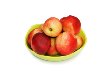 Red nectarines isolated on the white background