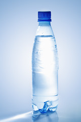 Plastic bottle of mineral water