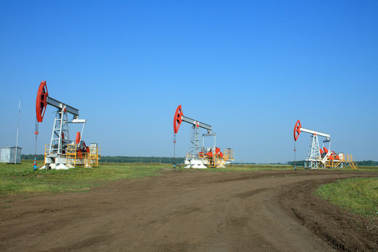 Oil Pump Jack In a field