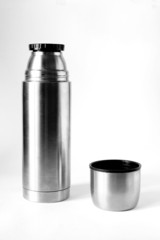 Metal thermos and cup